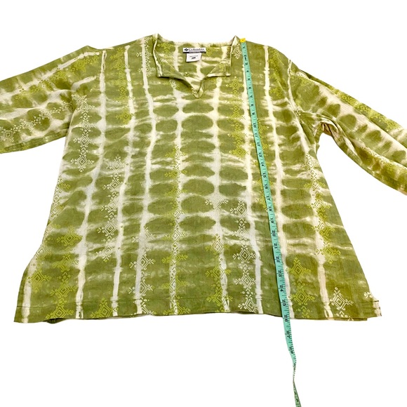 Columbia Green & White Tie Dye Pullover Tunic Top, Size XL - Picture 5 of 11